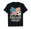 Peace Love Soccer Lover American T-Shirt - Aesthetic Graphic Men Women - T-Shirt, Sweatshirt, Hoodie