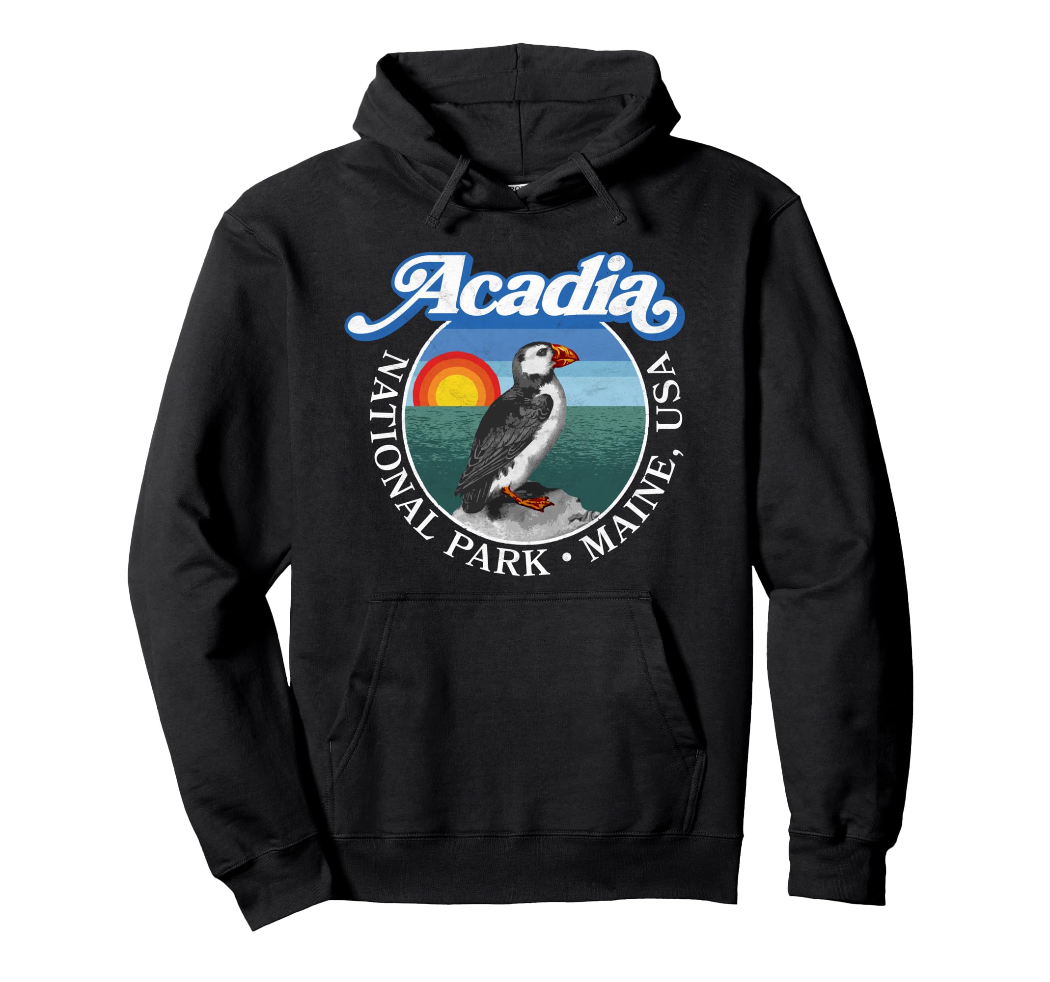 Acadia National Park Maine Puffin Hoodie - Aesthetic Graphic Unisex - T-Shirt, Sweatshirt, Hoodie