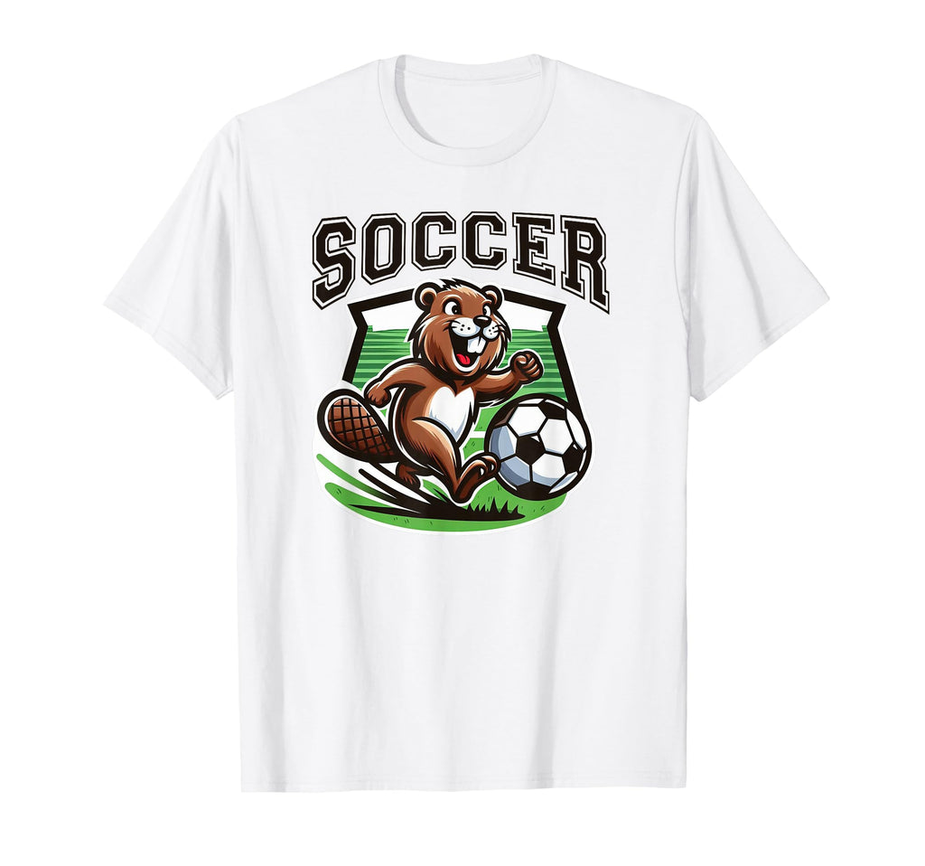 Soccer Beaver Playing Soccer T-Shirt - Fun Novelty Design Unisex - T-Shirt, Sweatshirt, Hoodie