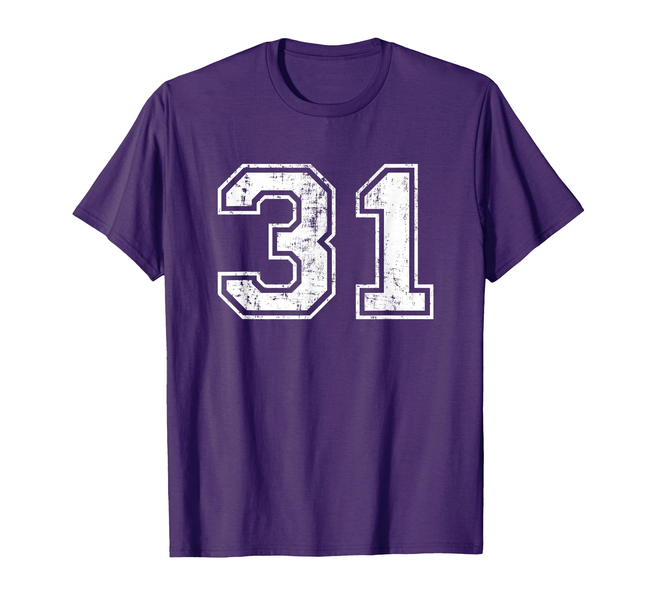 Number 31 Distressed Thirty One Sports T-Shirt - Trendy Graphic Men Women - T-Shirt, Sweatshirt, Hoodie