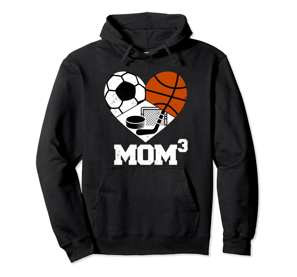 Mom Cubed Mom3 Mom Three Soccer Hoodie - Graphic Print Men Women - T-Shirt, Sweatshirt, Hoodie