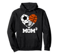 Mom Cubed Mom3 Mom Three Soccer Hoodie - Graphic Print Men Women - T-Shirt, Sweatshirt, Hoodie