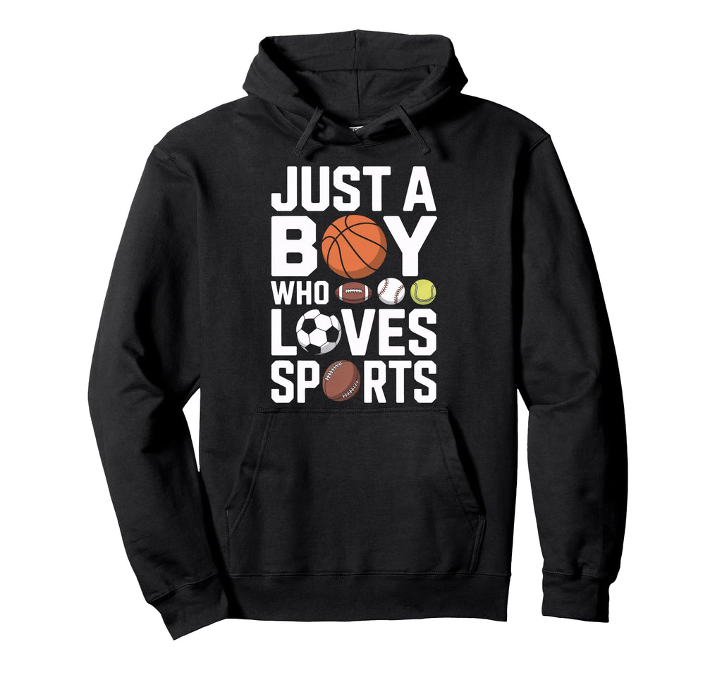 Basketball Soccer Just Who Loves Sports Hoodie - Trendy Graphic Men Women - T-Shirt, Sweatshirt, Hoodie