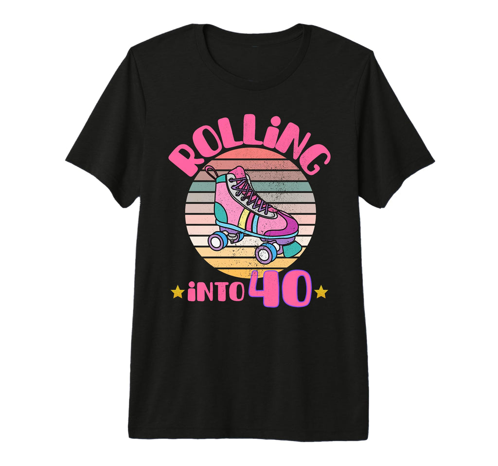Roller Skating 40 Year Old Birthday T-Shirt - Minimalist Print Men Women - T-Shirt, Sweatshirt, Hoodie