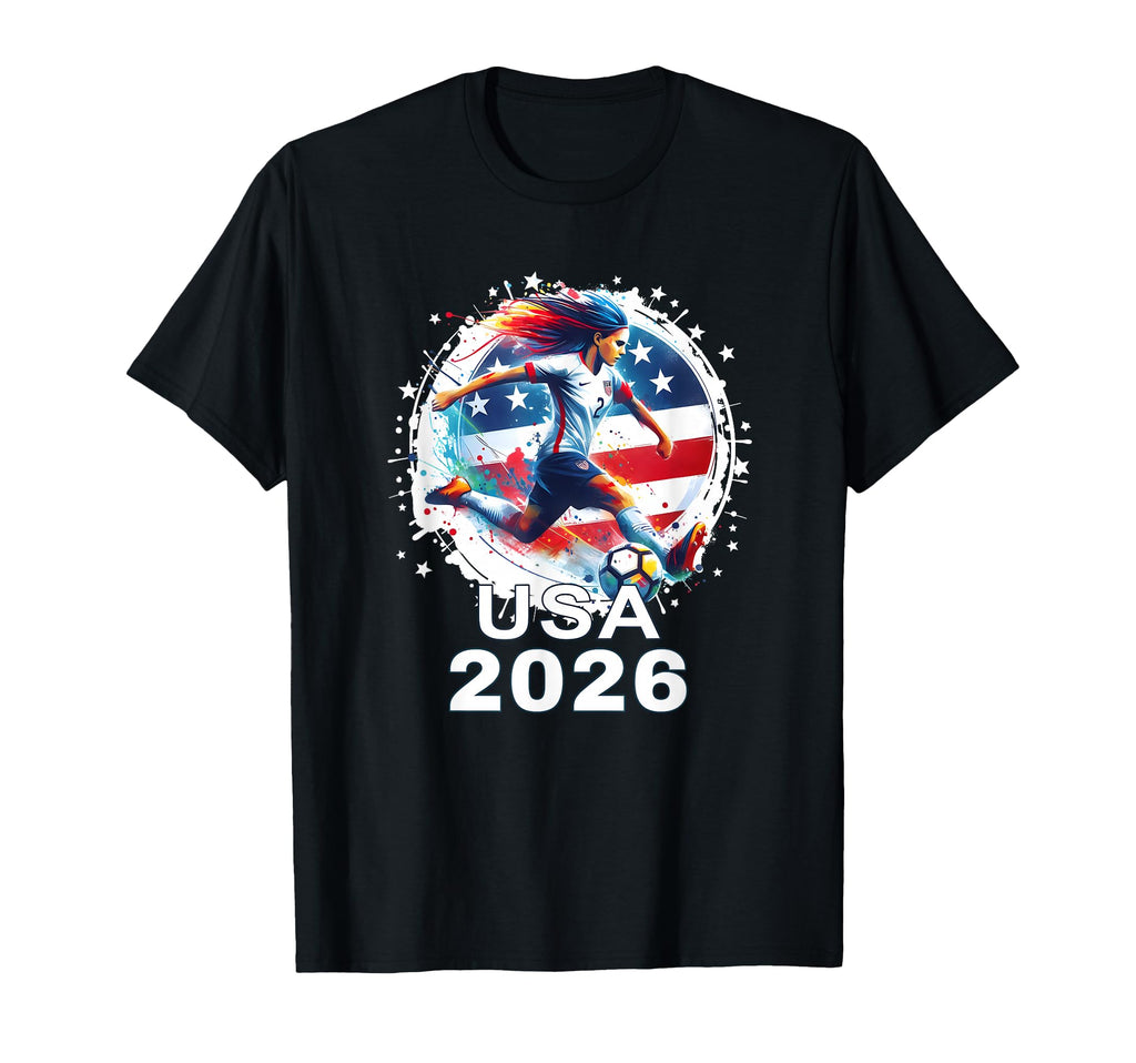 American Flag Soccer Womens T-Shirt - Casual Everyday Wear Men Women - T-Shirt, Sweatshirt, Hoodie