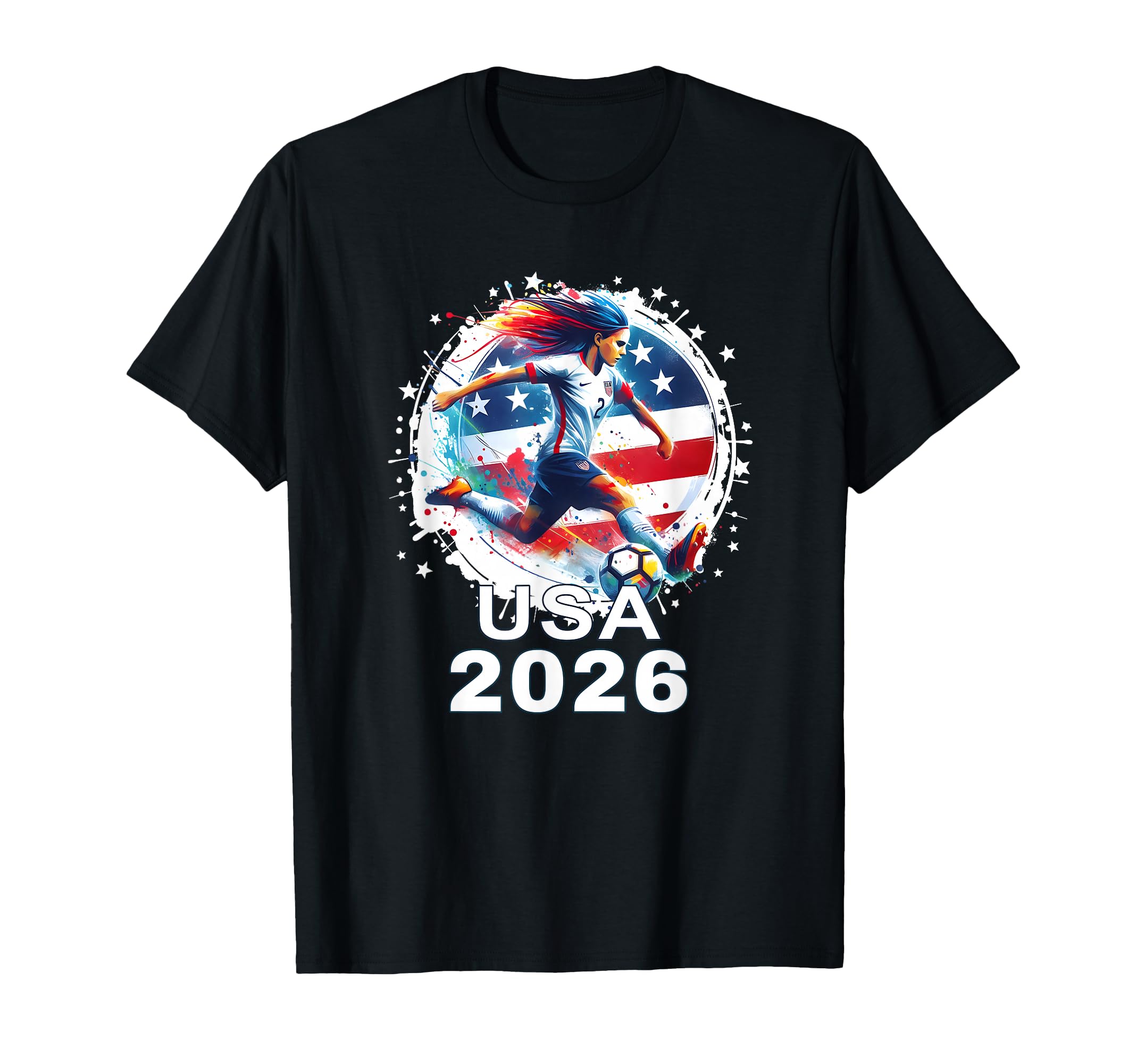 American Flag Soccer Womens T-Shirt - Casual Everyday Wear Men Women - T-Shirt, Sweatshirt, Hoodie