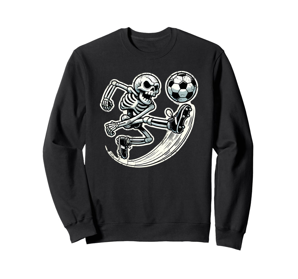 Halloween Skeleton Soccer Player Sweatshirt - Fun Novelty Design Unisex - T-Shirt, Sweatshirt, Hoodie