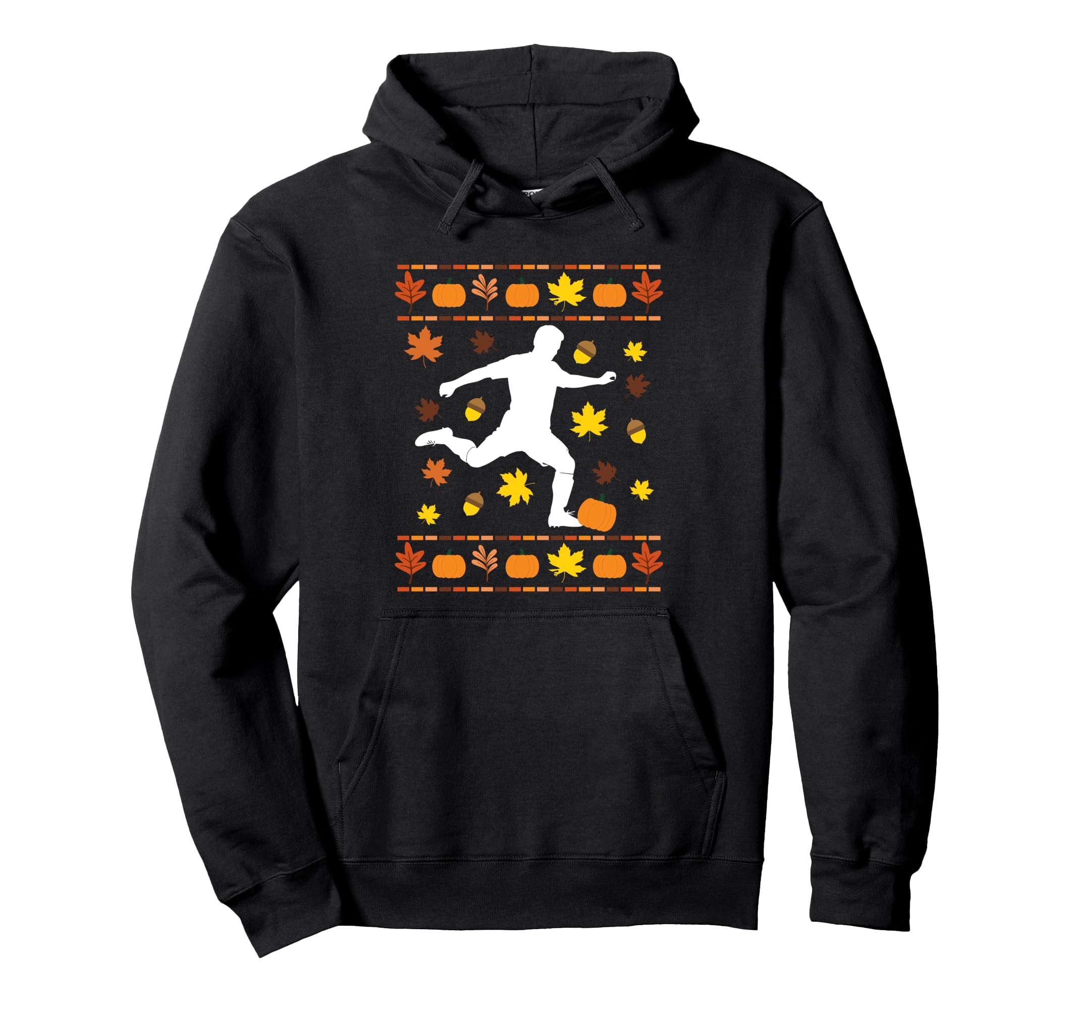 Soccer Player Autumn Fall Season Maple Hoodie - Unique Graphic Unisex - T-Shirt, Sweatshirt, Hoodie