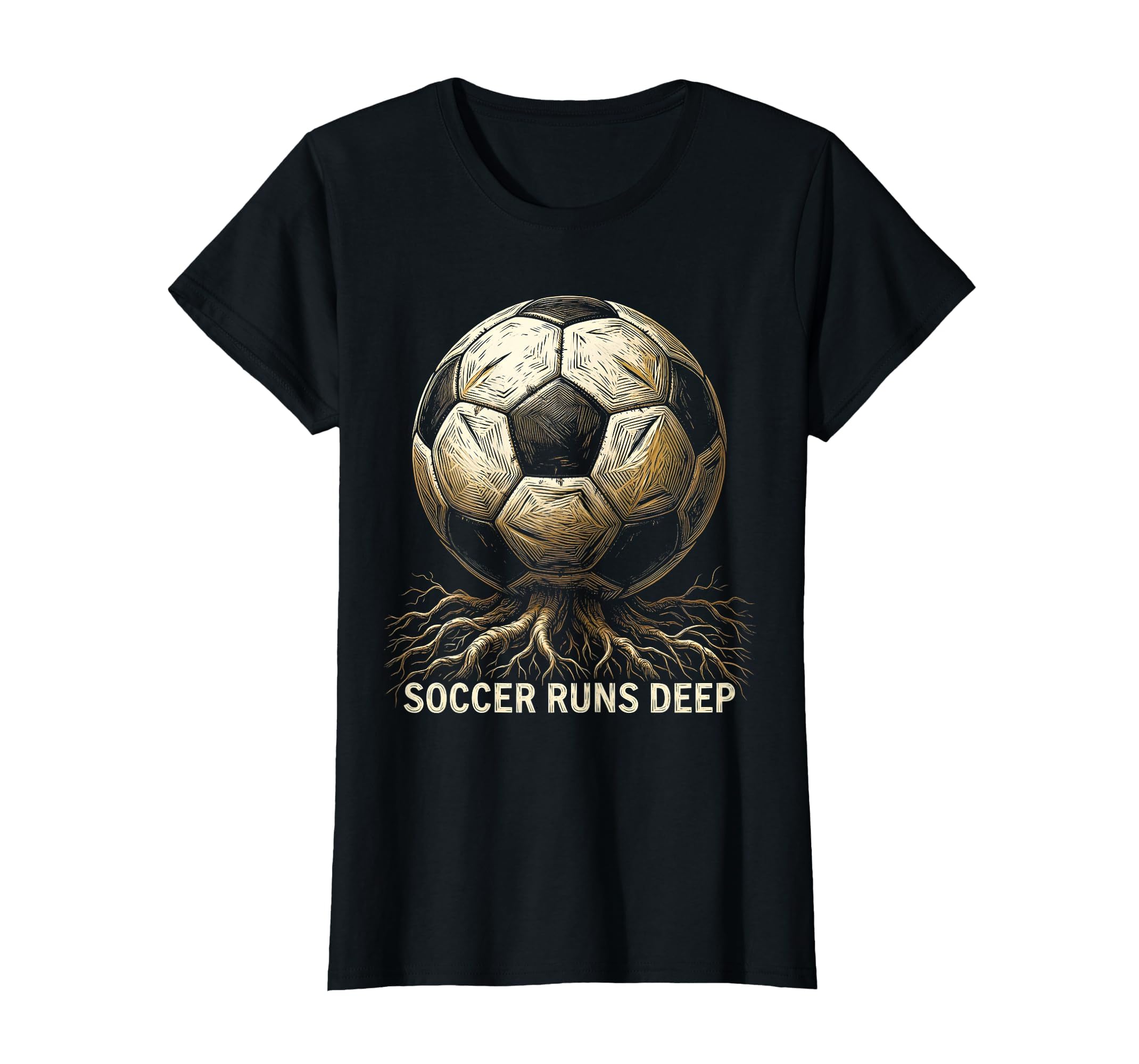Soccer Runs Deep Passionate Football Fan T-Shirt - Trendy Graphic Unisex - T-Shirt, Sweatshirt, Hoodie