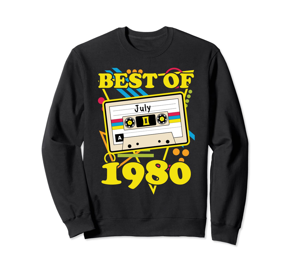 Birthday Best July 1980 Cassette Tape Sweatshirt - Aesthetic Graphic Unisex - T-Shirt, Sweatshirt, Hoodie