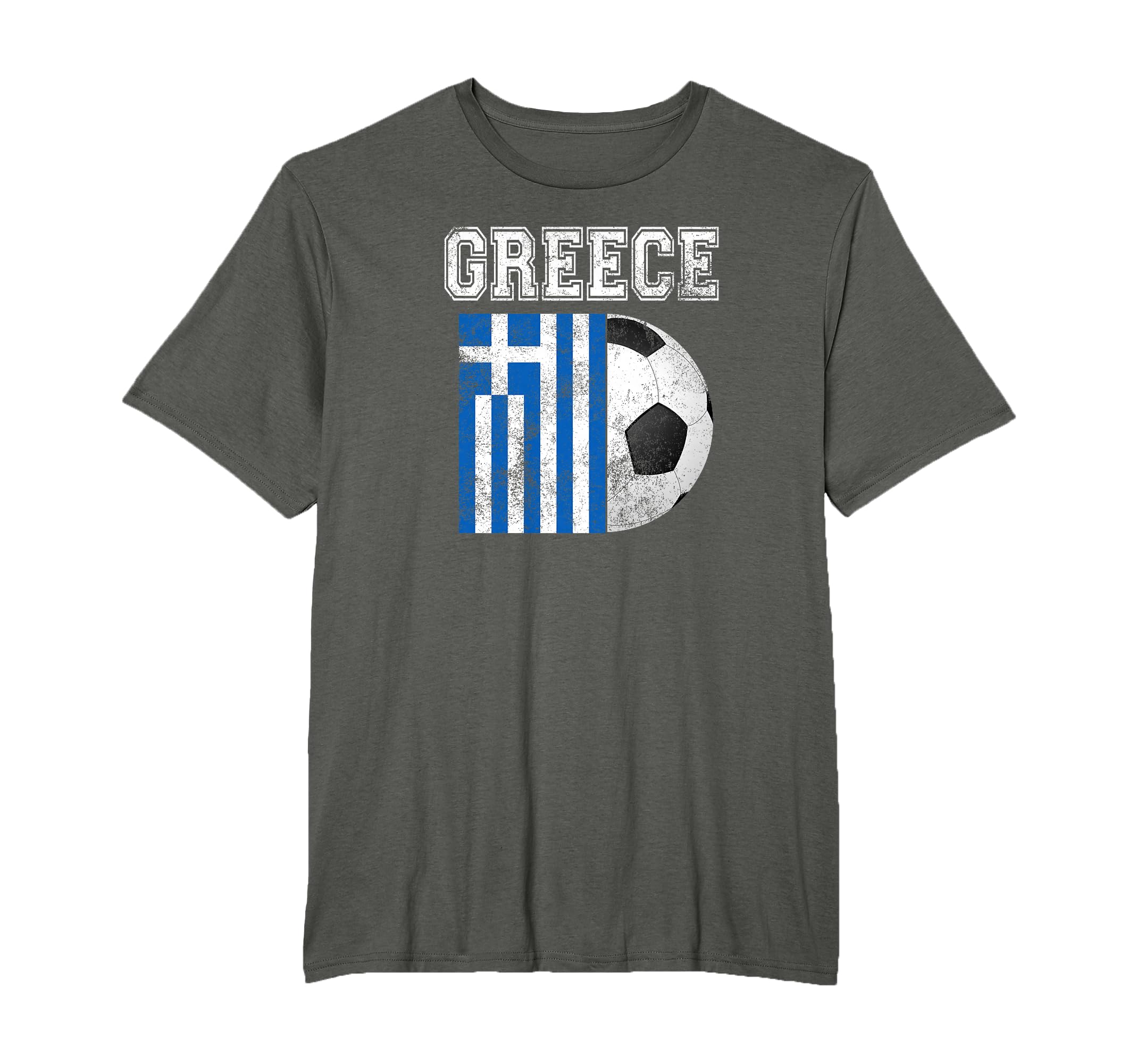 Greece Flag Soccer Futbol Football T-Shirt - Casual Everyday Wear Unisex - T-Shirt, Sweatshirt, Hoodie