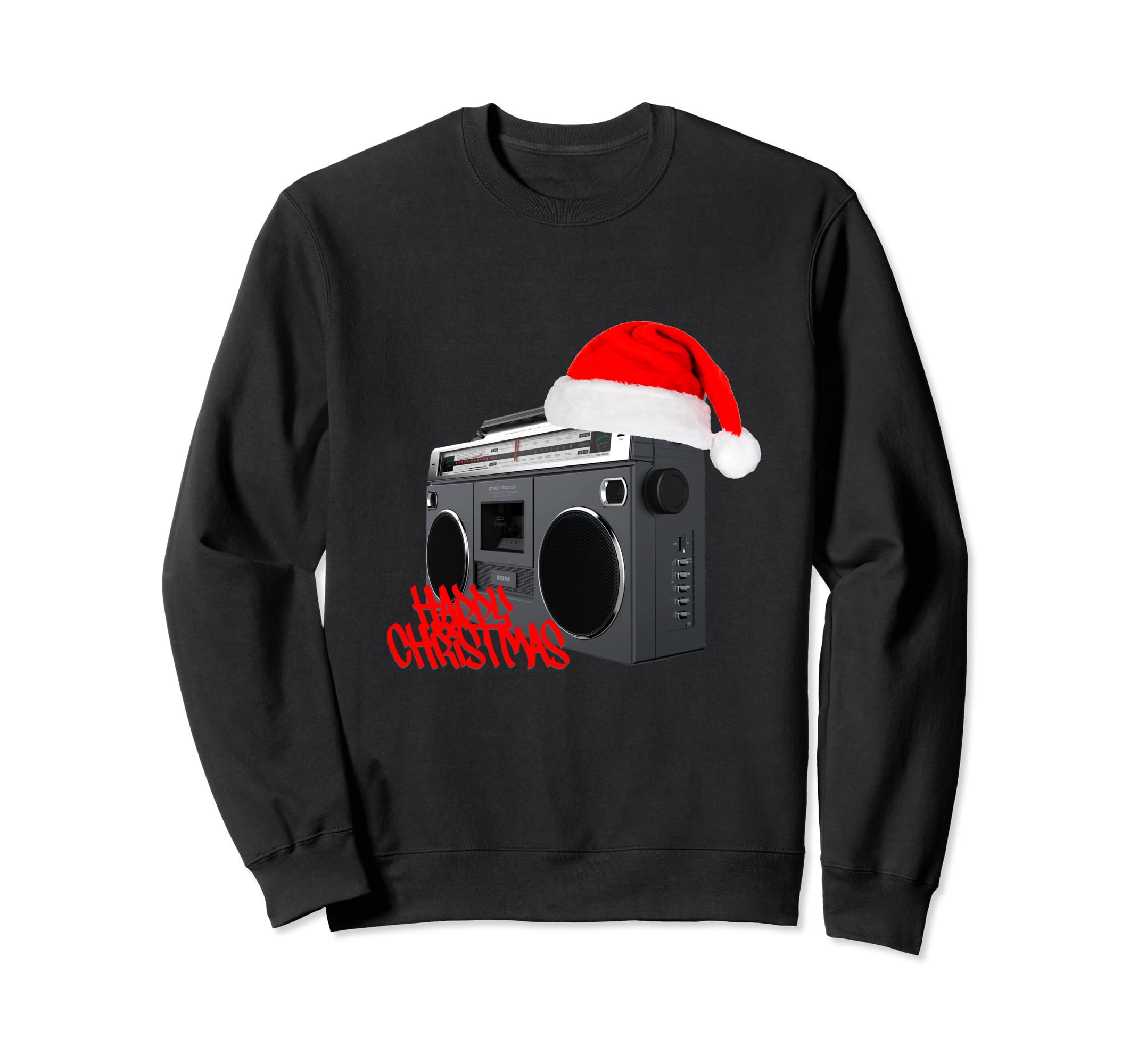 Happy Boombox Old School Hiphop Sweatshirt - Minimalist Print Men Women - T-Shirt, Sweatshirt, Hoodie