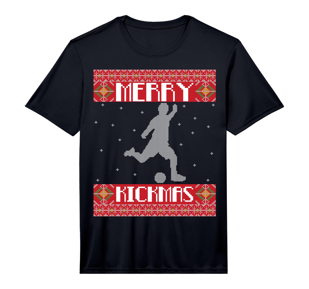 Merry Kickmas Football Player Soccer T-Shirt - Custom Art Print for Adults - T-Shirt, Sweatshirt, Hoodie