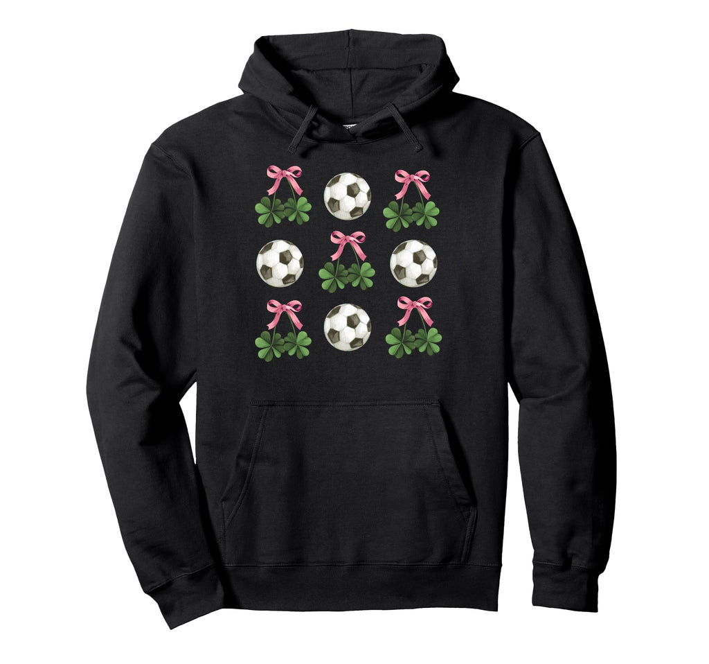 Coquette Bow Soccer And Shamrock St Hoodie - Minimalist Print Men Women - T-Shirt, Sweatshirt, Hoodie