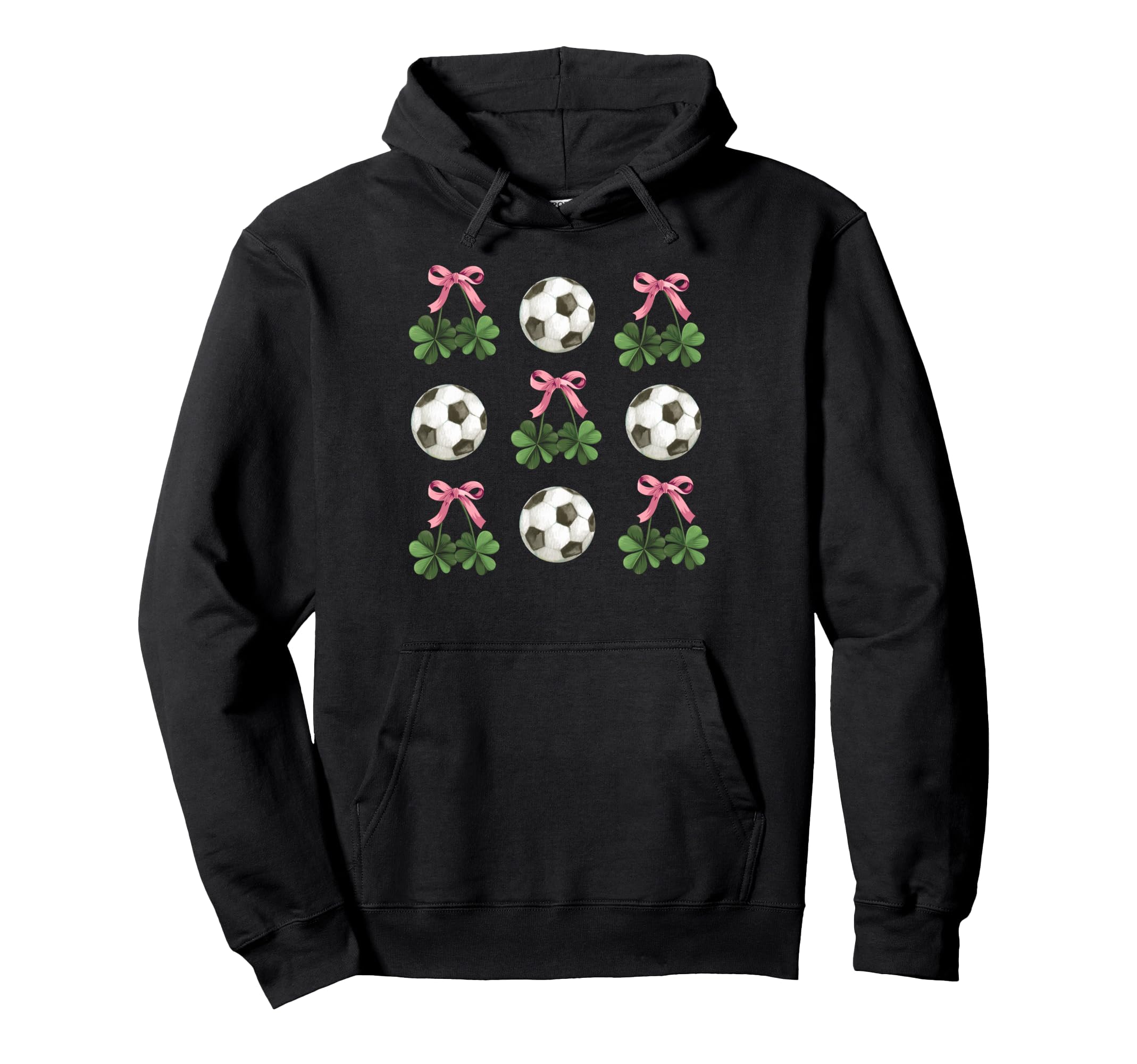 Coquette Bow Soccer And Shamrock St Hoodie - Minimalist Print Men Women - T-Shirt, Sweatshirt, Hoodie