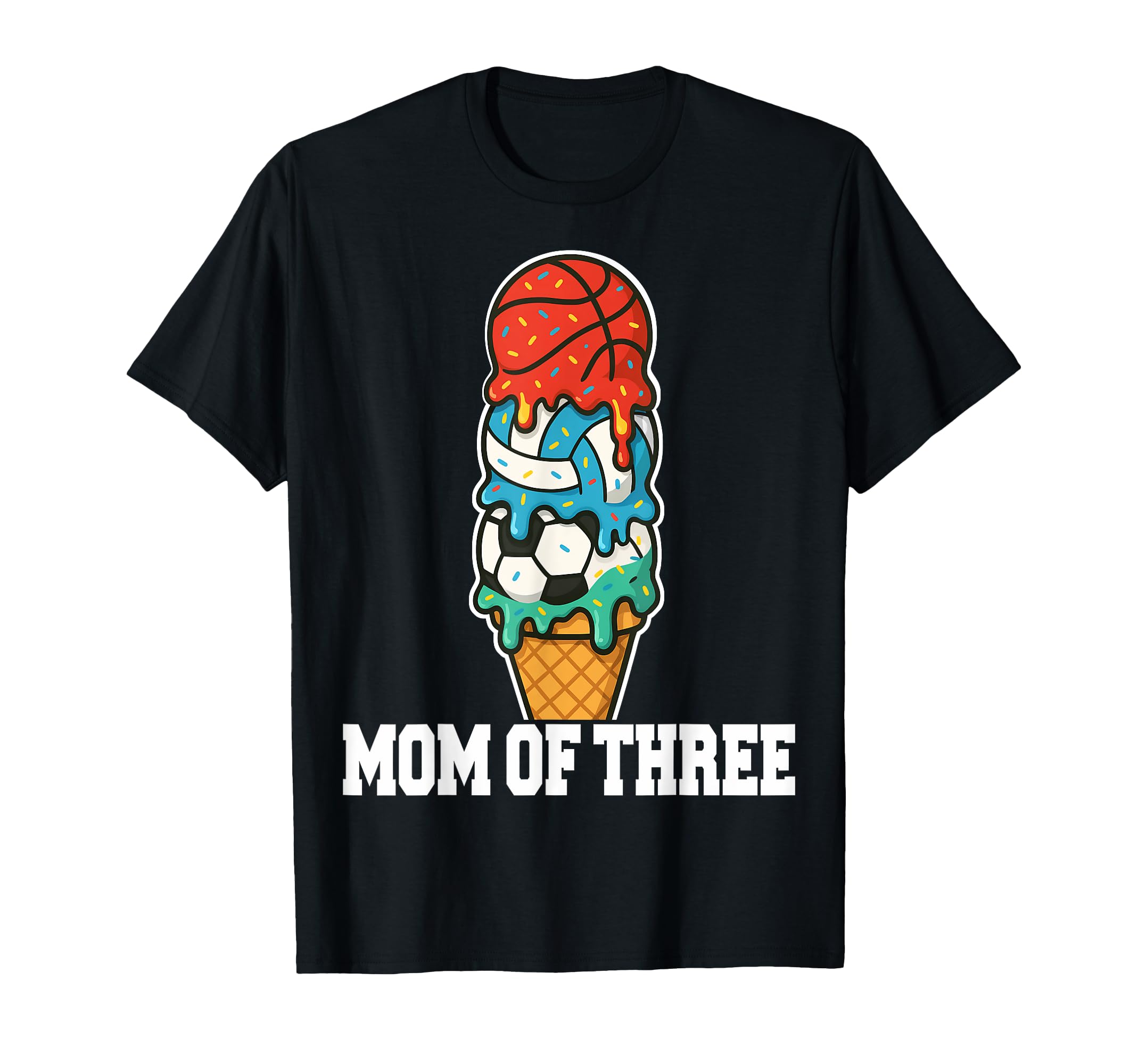 Basketball Soccer Volleyball Mom Ice Cream T-Shirt - Trendy Graphic Unisex - T-Shirt, Sweatshirt, Hoodie