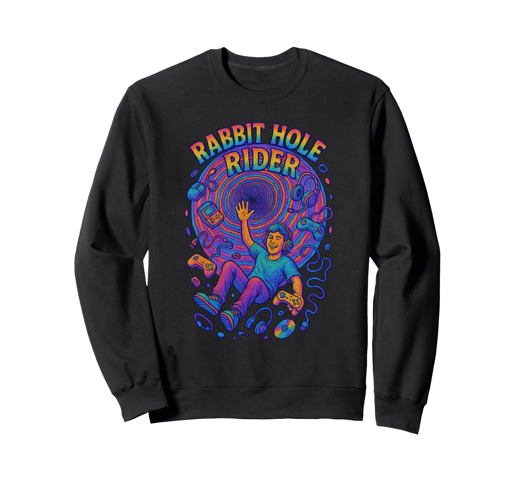 Gamer Hippie Colorful Funny Nerd Sweatshirt - Casual Everyday Wear Unisex - T-Shirt, Sweatshirt, Hoodie