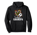 Soccer Grandpa Leopard Heart Colorful Hoodie - Graphic Print Men Women - T-Shirt, Sweatshirt, Hoodie