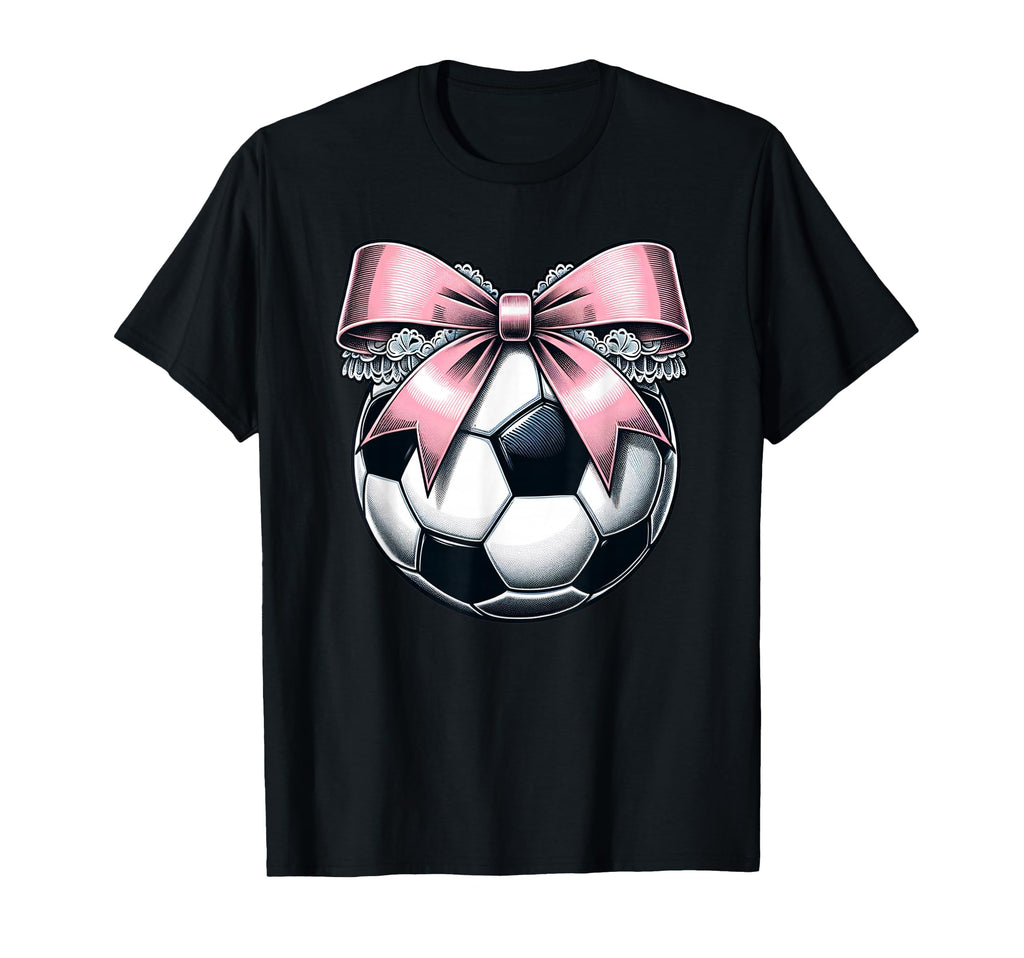 Soccer Coquette Bow Soccer T-Shirt - Graphic Print for Adults - T-Shirt, Sweatshirt, Hoodie