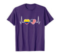 Colombia Usa Heartbeat Flag American T-Shirt - Custom Art Print Men Women - T-Shirt, Sweatshirt, Hoodie
