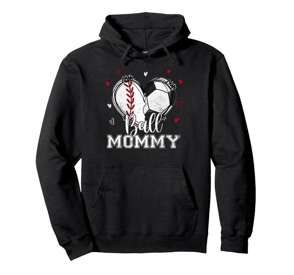 Ball Mommy Baseball Soccer Heart Nana Hoodie - Fun Novelty Design Unisex - T-Shirt, Sweatshirt, Hoodie