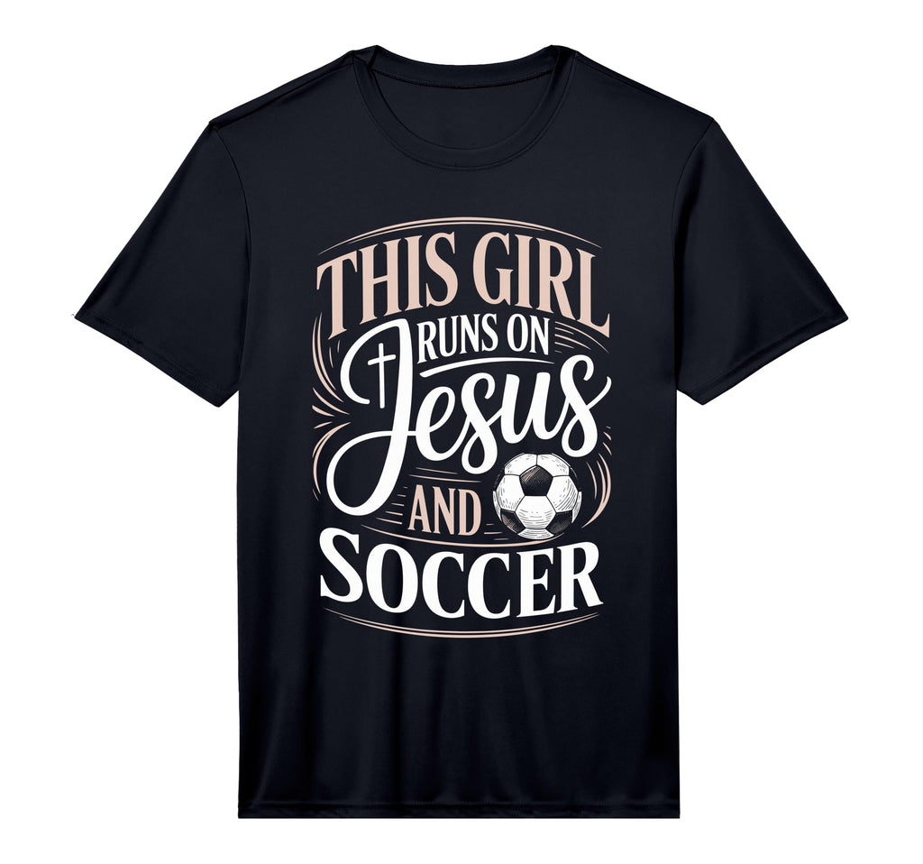 Mens This Runs Jesus And Soccer T-Shirt - Minimalist Print for Adults - T-Shirt, Sweatshirt, Hoodie