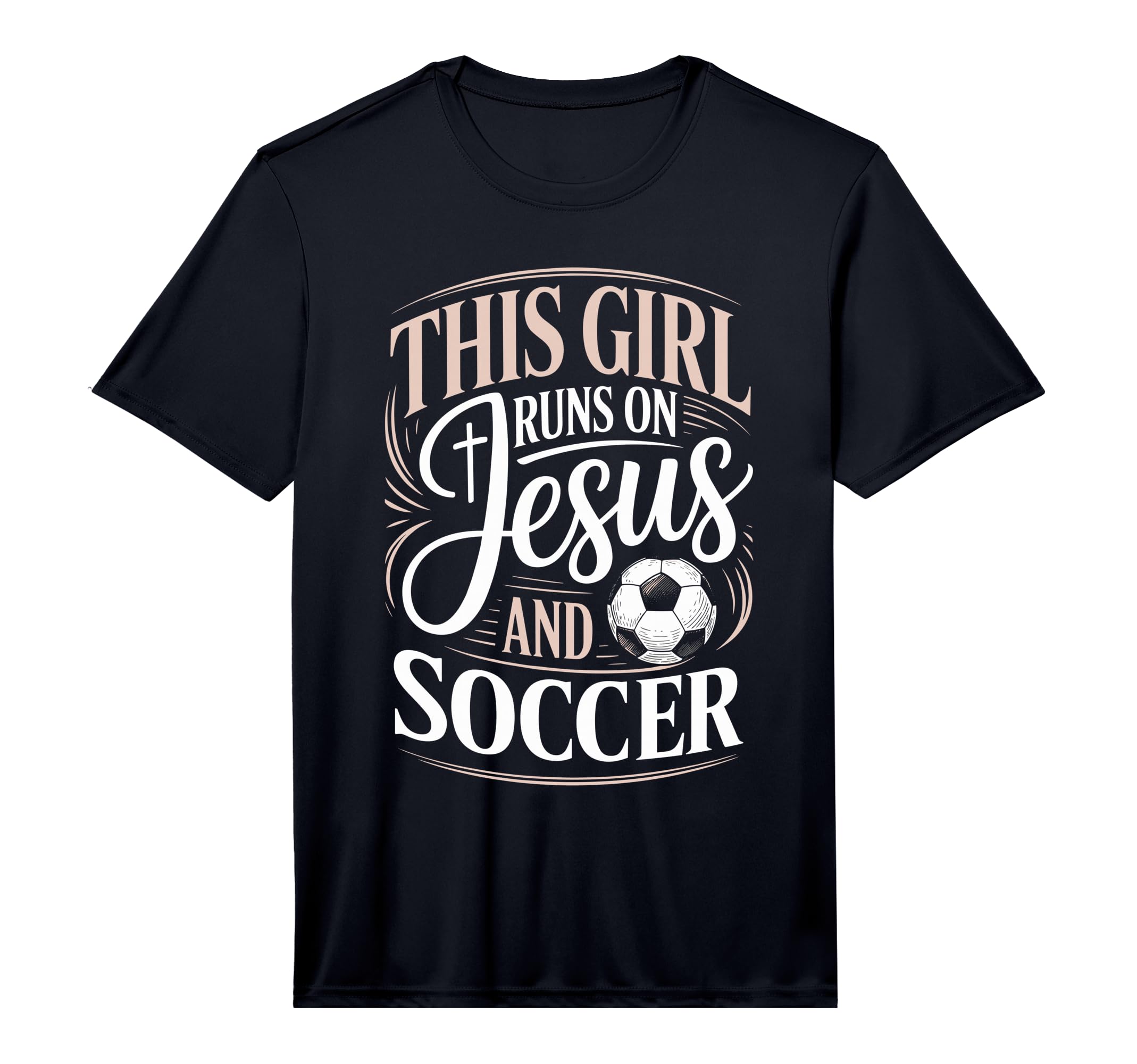 Mens This Runs Jesus And Soccer T-Shirt - Minimalist Print for Adults - T-Shirt, Sweatshirt, Hoodie