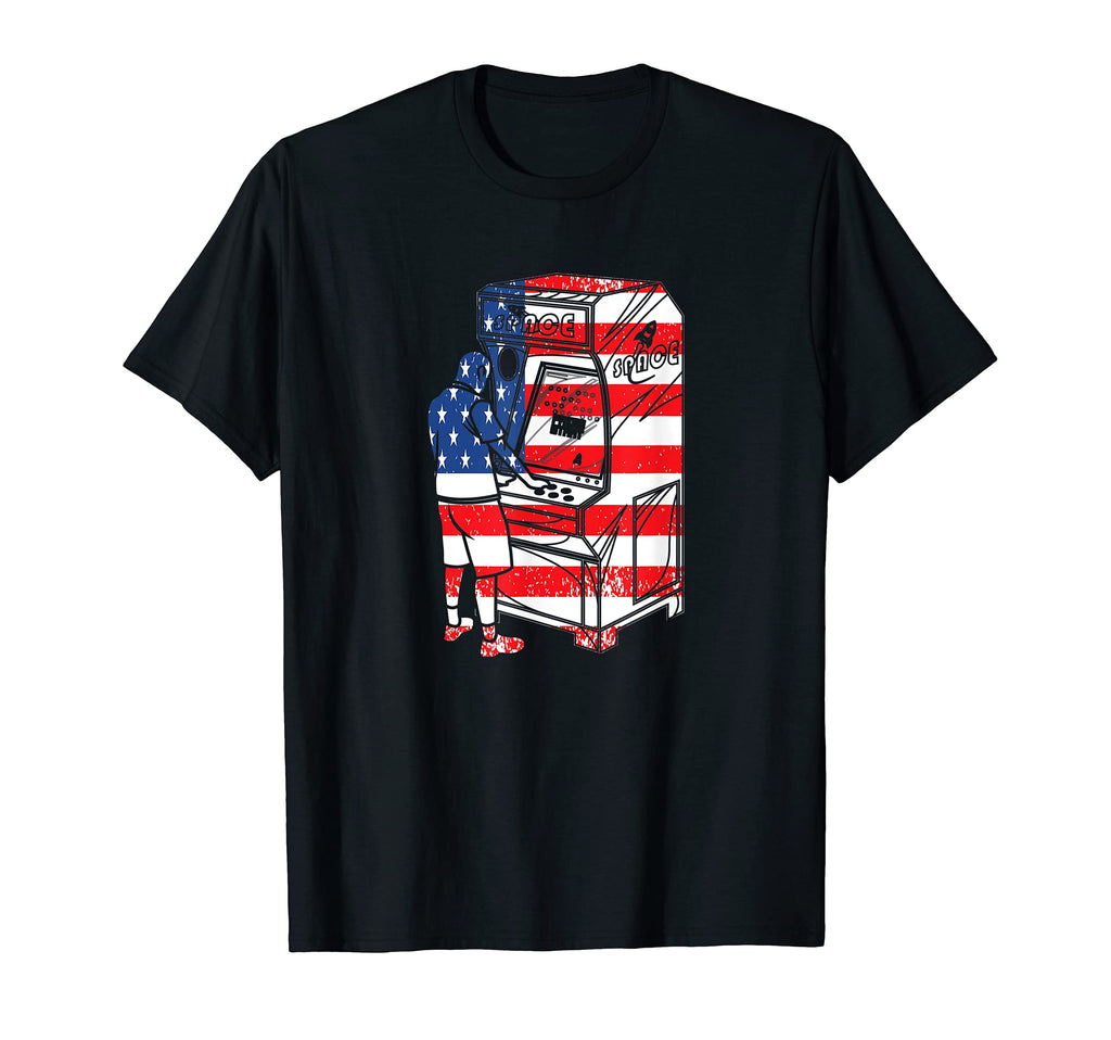 4Th July Arcade Gaming American Flag T-Shirt - Unique Graphic for Adults - T-Shirt, Sweatshirt, Hoodie