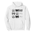 Soccer Coquette Black White Soccer Hoodie - Novelty Apparel for Adults - T-Shirt, Sweatshirt, Hoodie