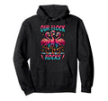 Our Flock Rocks Flamingo Matching Family Hoodie - Graphic Print Men Women - T-Shirt, Sweatshirt, Hoodie