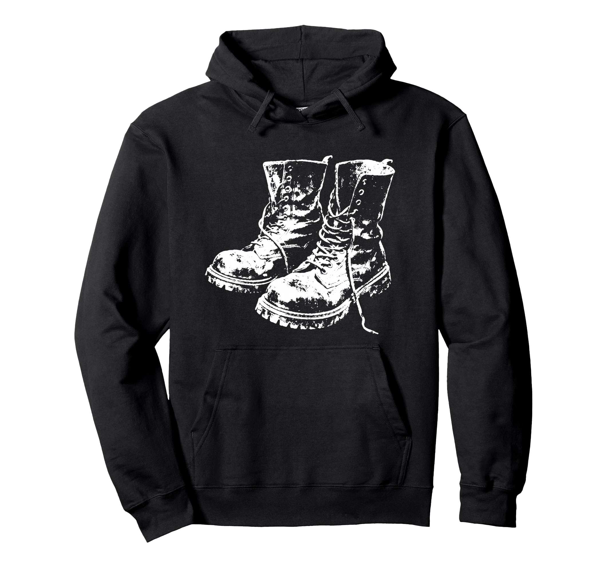 Punk Rock Combat Boots 90S Grunge Art Hoodie - Graphic Print Men Women - T-Shirt, Sweatshirt, Hoodie