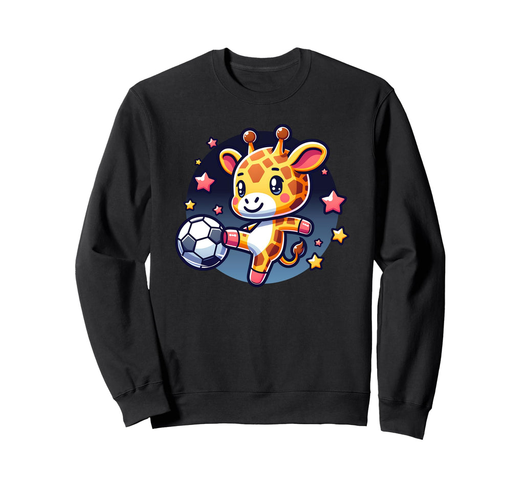 Soccer Playing Giraffe Kicking Soccer Sweatshirt - Trendy Graphic Unisex - T-Shirt, Sweatshirt, Hoodie