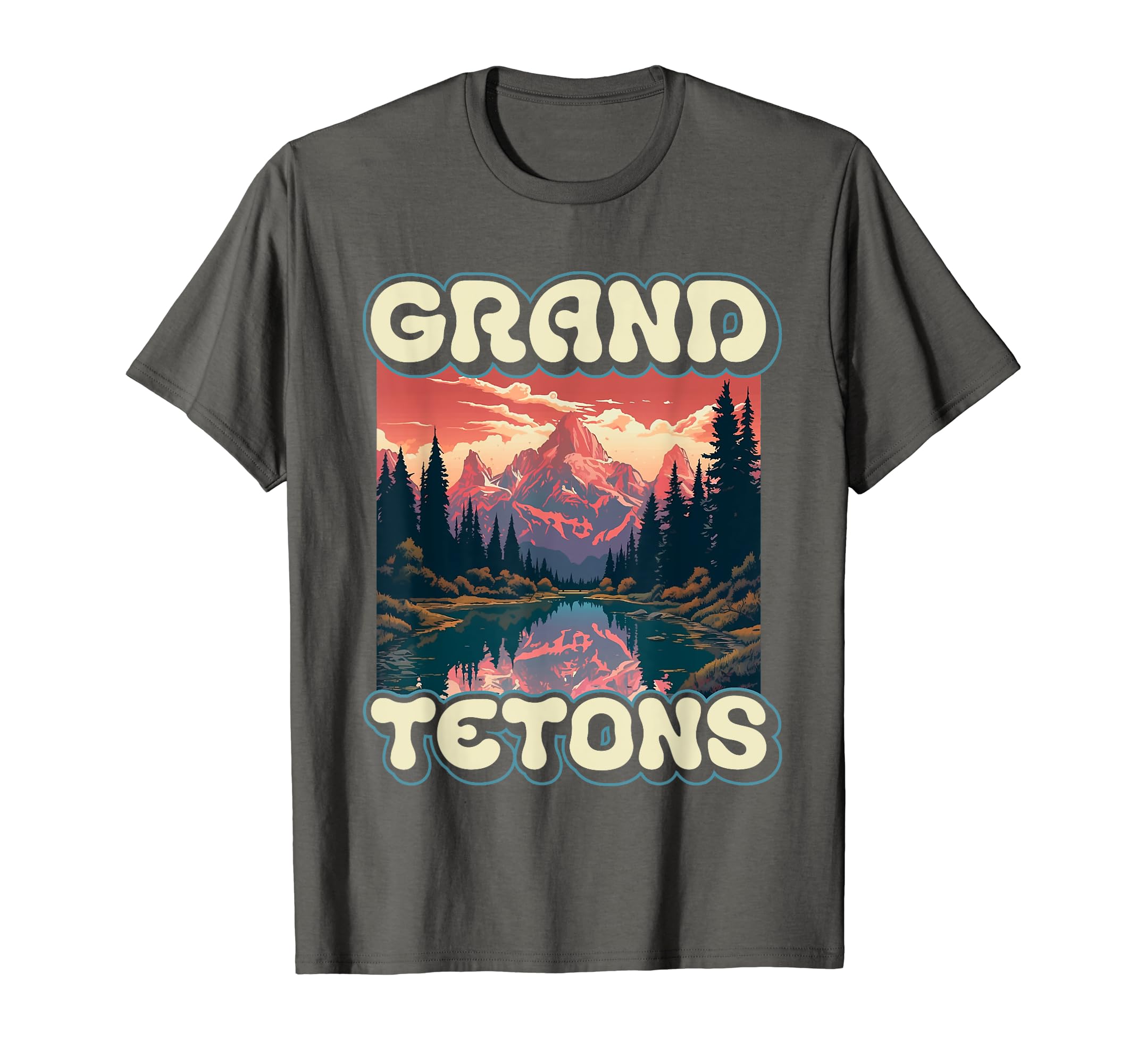 Grand Teton National Park Eighties T-Shirt - Minimalist Print for Adults - T-Shirt, Sweatshirt, Hoodie