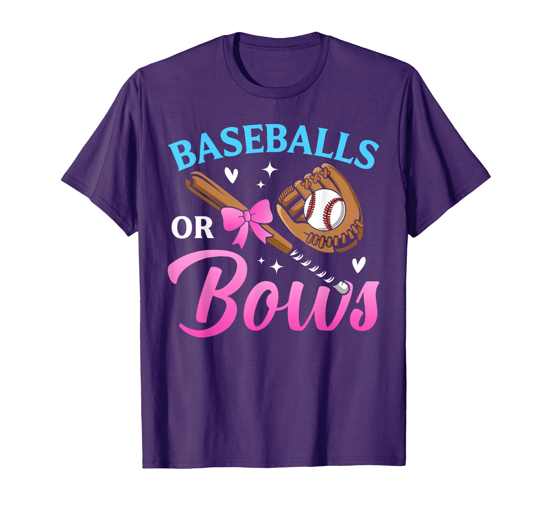 Baseball Or Bows Dad Mom Loves You T-Shirt - Graphic Print for Adults - T-Shirt, Sweatshirt, Hoodie