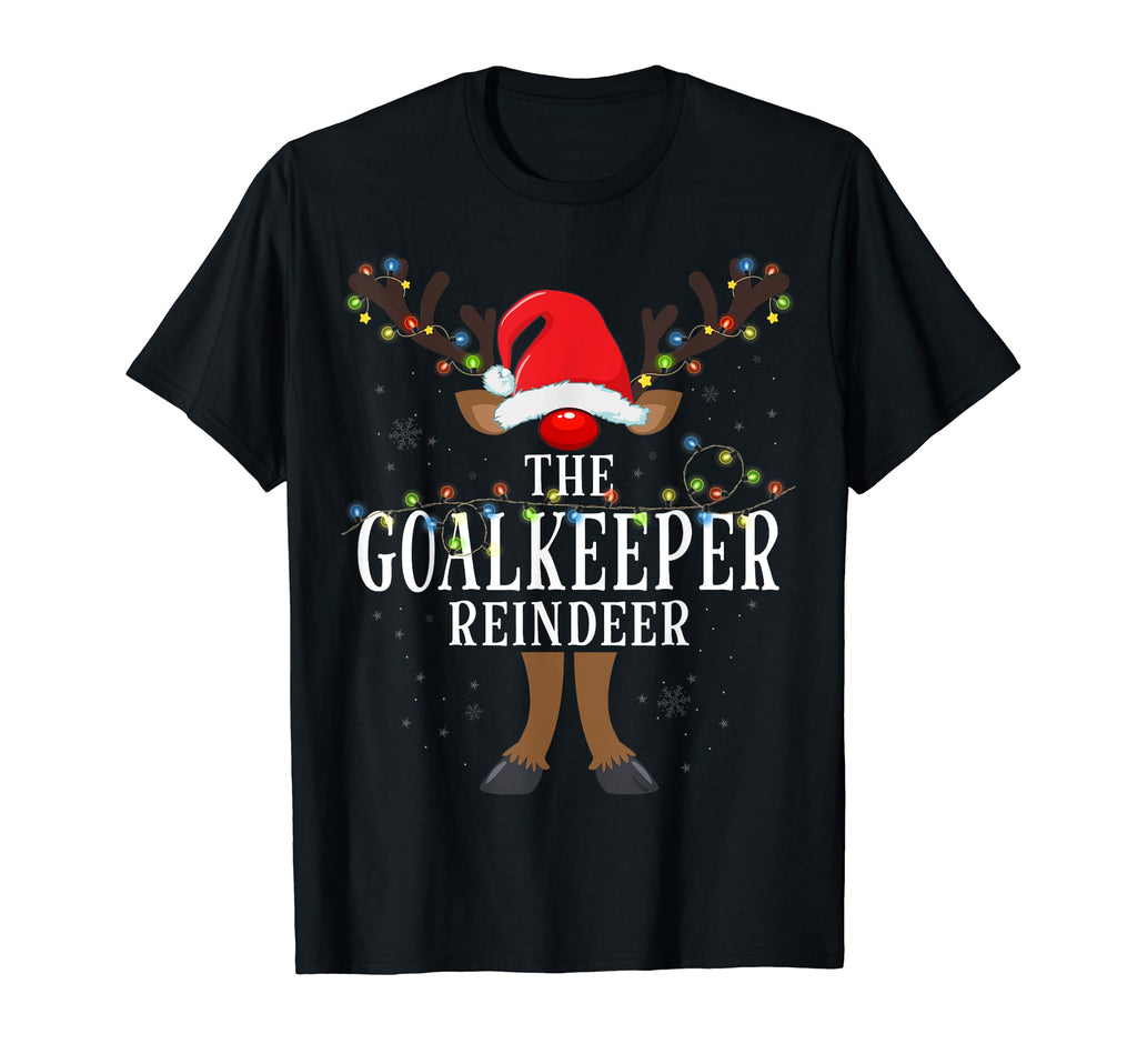 Goalkeeper Reindeer Holiday Pajama T-Shirt - Unique Graphic Men Women - T-Shirt, Sweatshirt, Hoodie