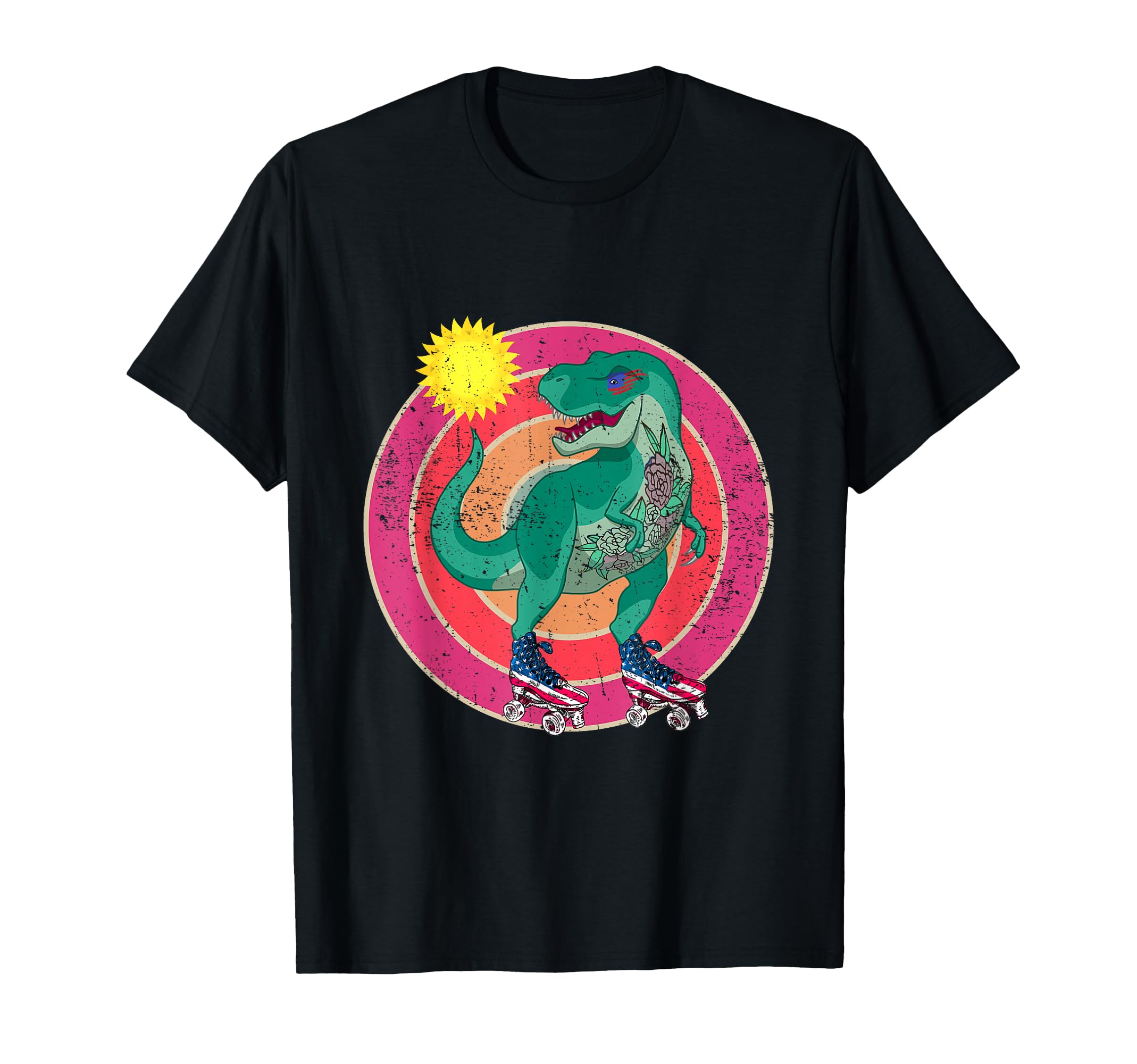 Skate Dinosaurs Roller Trex Skating T-Shirt - Graphic Print for Adults - T-Shirt, Sweatshirt, Hoodie