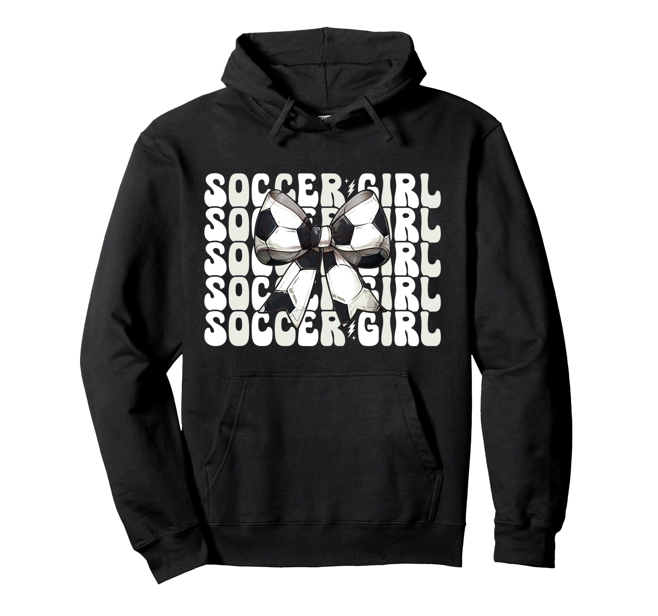 Womens Coquette Bow Ribbon Soccer Player Hoodie - Graphic Print for Adults - T-Shirt, Sweatshirt, Hoodie