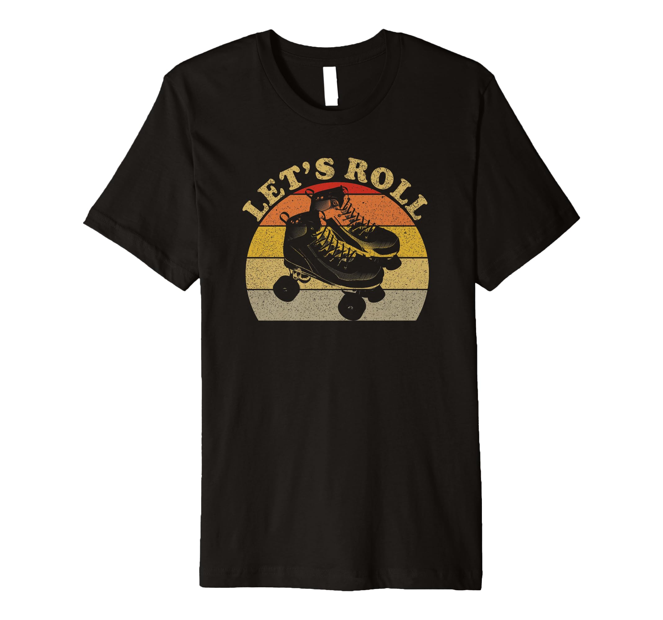 Lets Roll Roller Skates Faded 70S 80S T-Shirt - Custom Art Print Men Women - T-Shirt, Sweatshirt, Hoodie