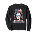 Patriotic Soccer Mom American Flag Sweatshirt - Aesthetic Graphic Unisex - T-Shirt, Sweatshirt, Hoodie