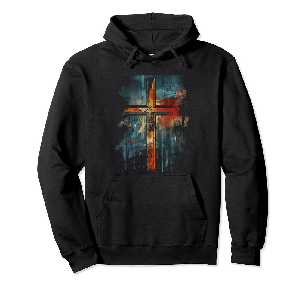 Cross Distressed 90S Goth Grunge Vibes 25 Hoodie - Graphic Print for Adults - T-Shirt, Sweatshirt, Hoodie
