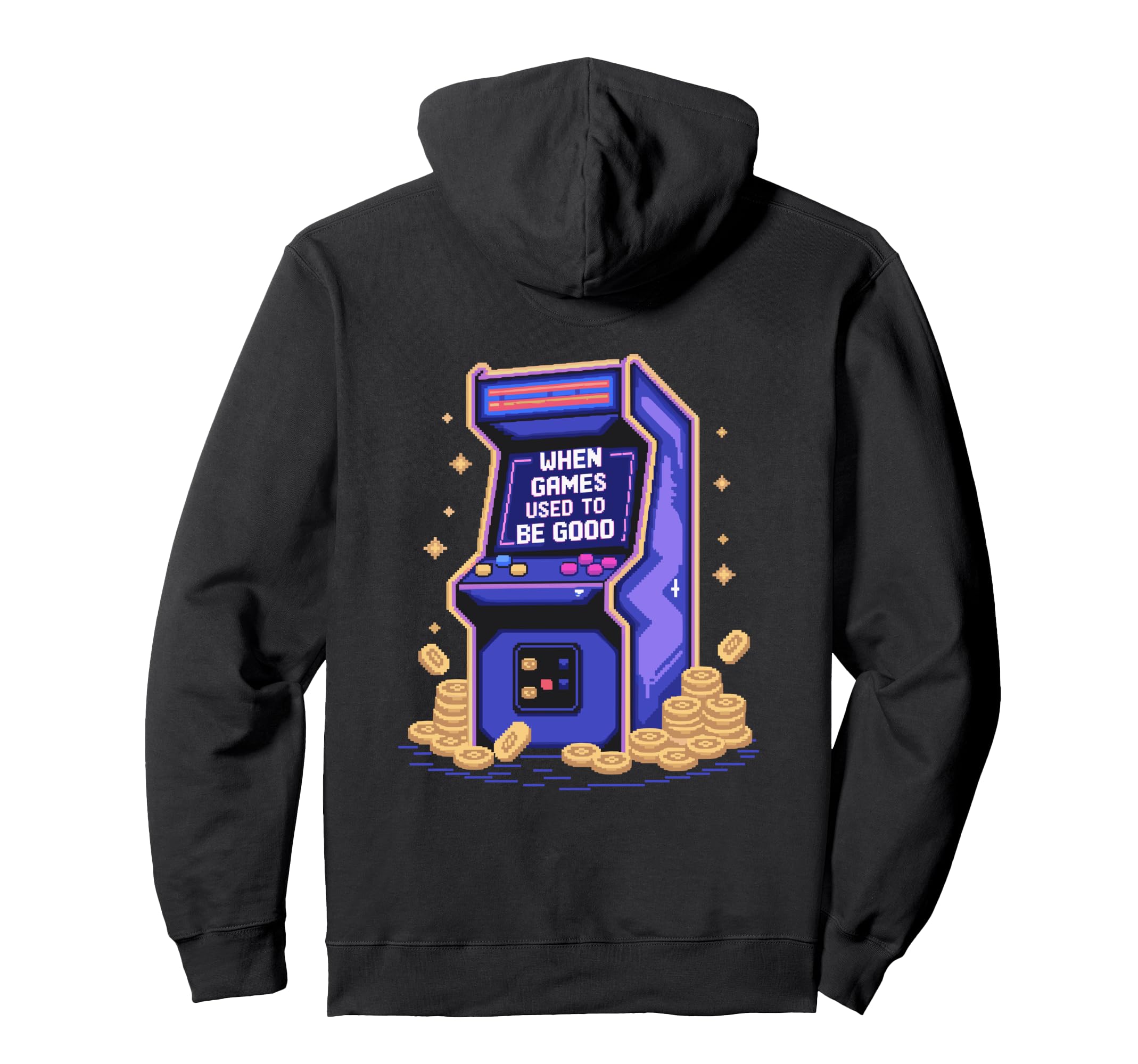 Arcade Machine Joystick Nostalgic Hoodie - Fun Novelty Design for Adults - T-Shirt, Sweatshirt, Hoodie