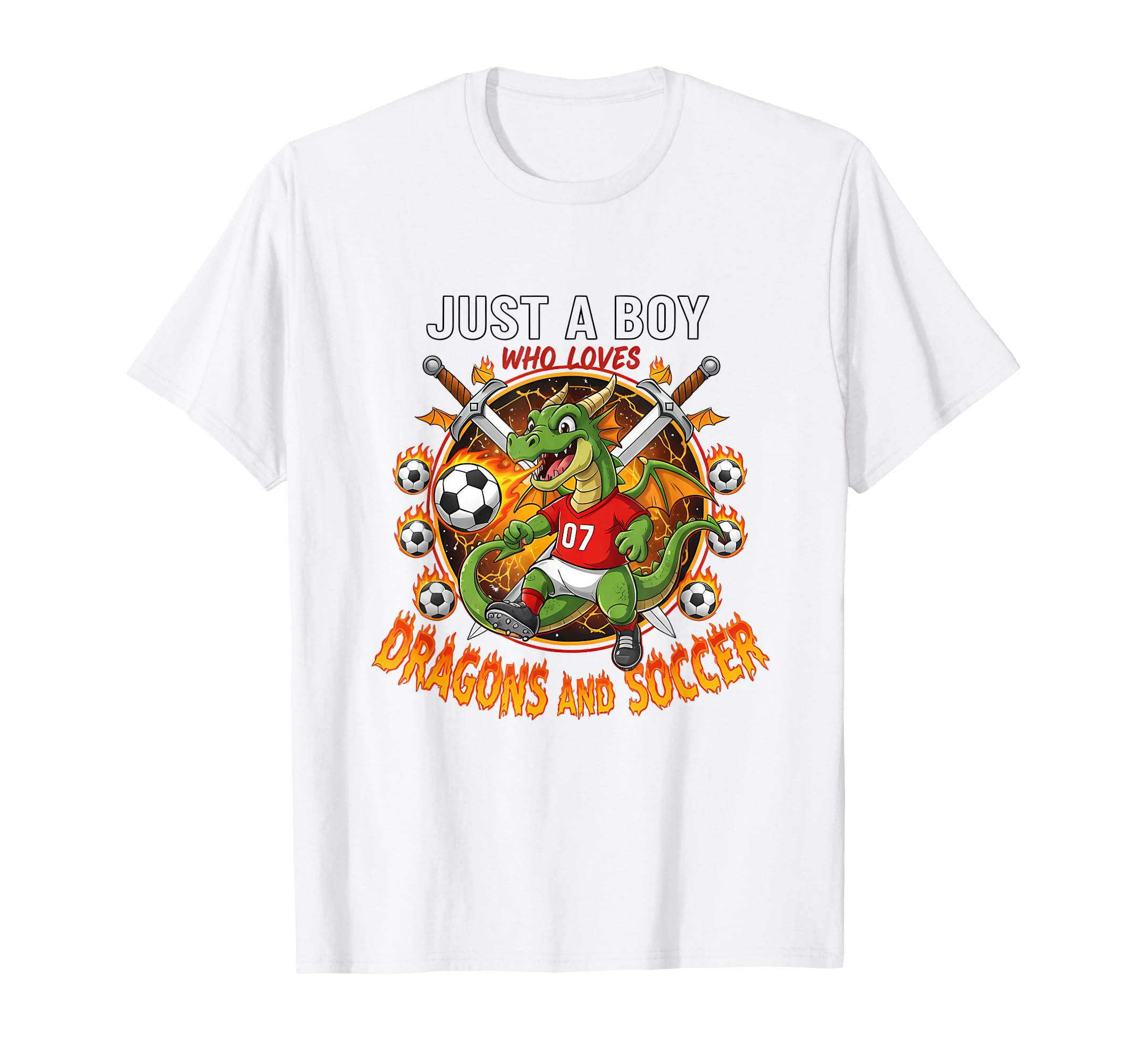 Just Who Loves Dragons And Soccer T-Shirt - Custom Art Print Men Women - T-Shirt, Sweatshirt, Hoodie