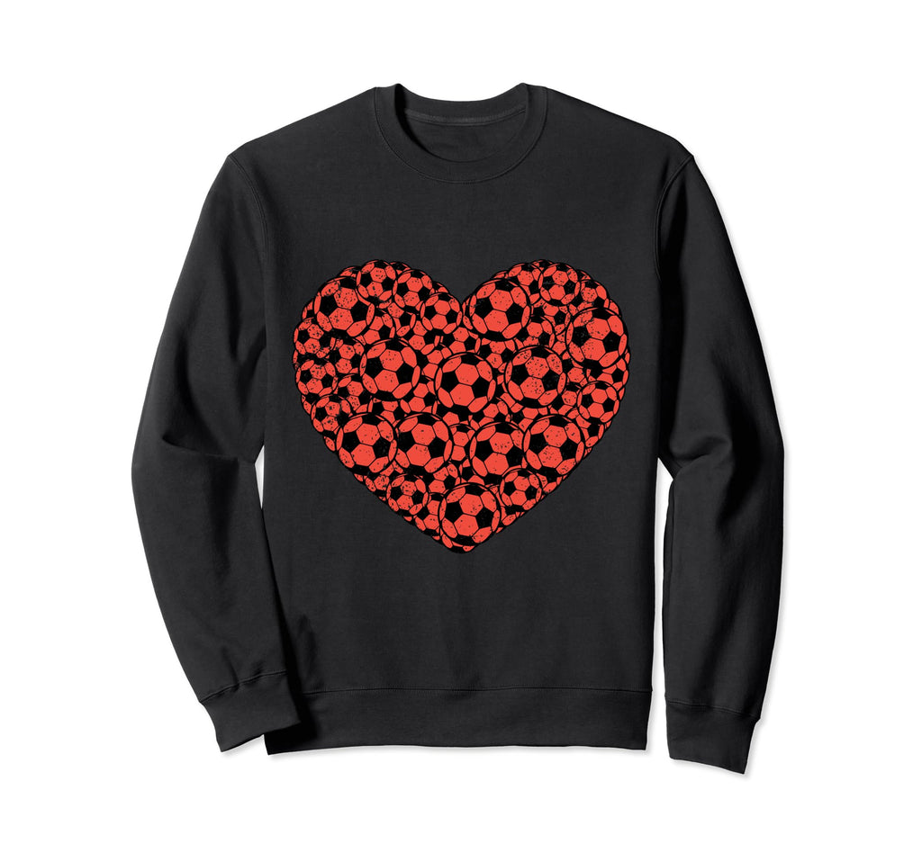 Heart Soccer Ball Valentines Day Sweatshirt - Aesthetic Graphic Unisex - T-Shirt, Sweatshirt, Hoodie