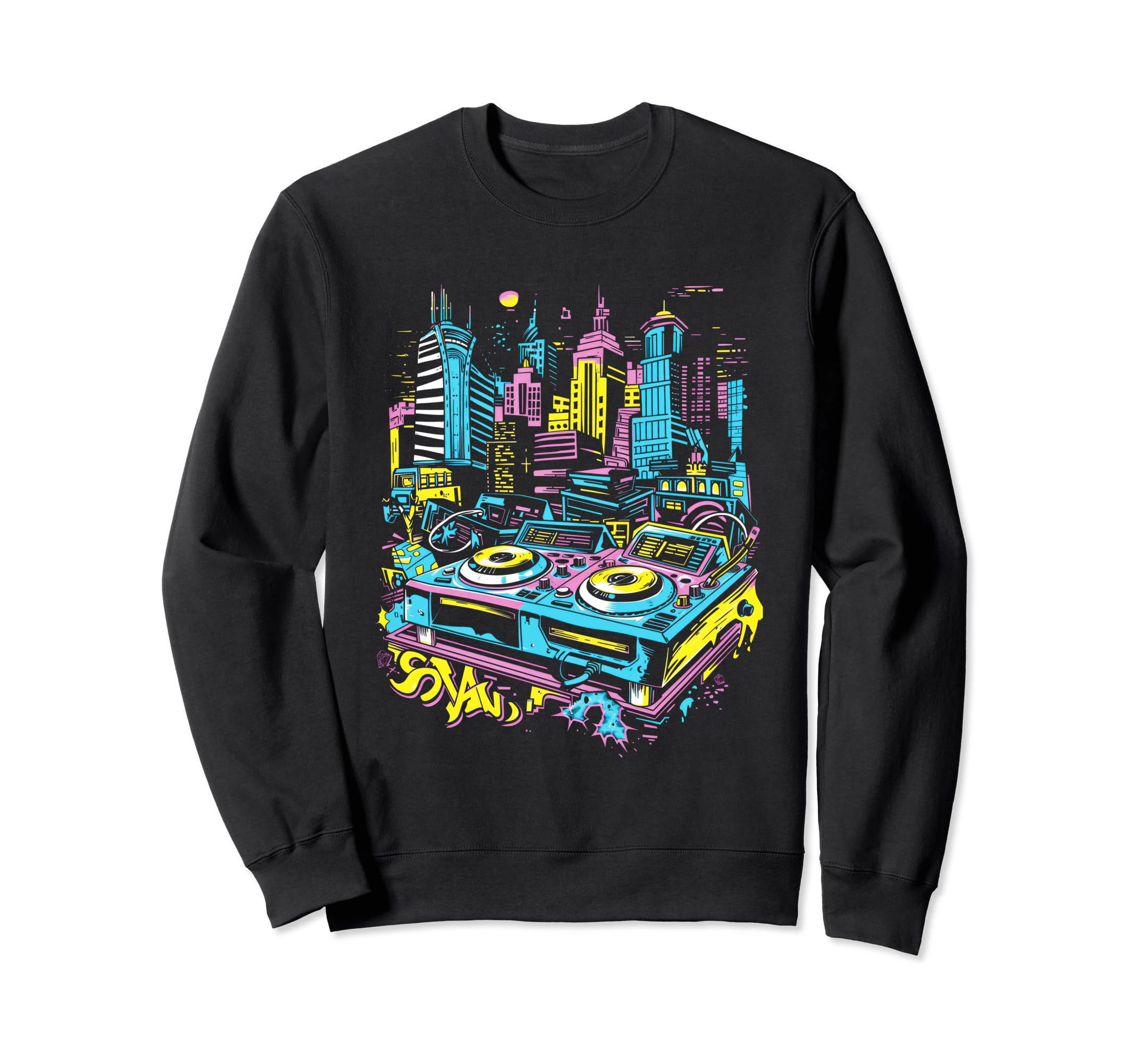 90S Hop Graffiti Oldschool Rap Sweatshirt - Minimalist Print Men Women - T-Shirt, Sweatshirt, Hoodie