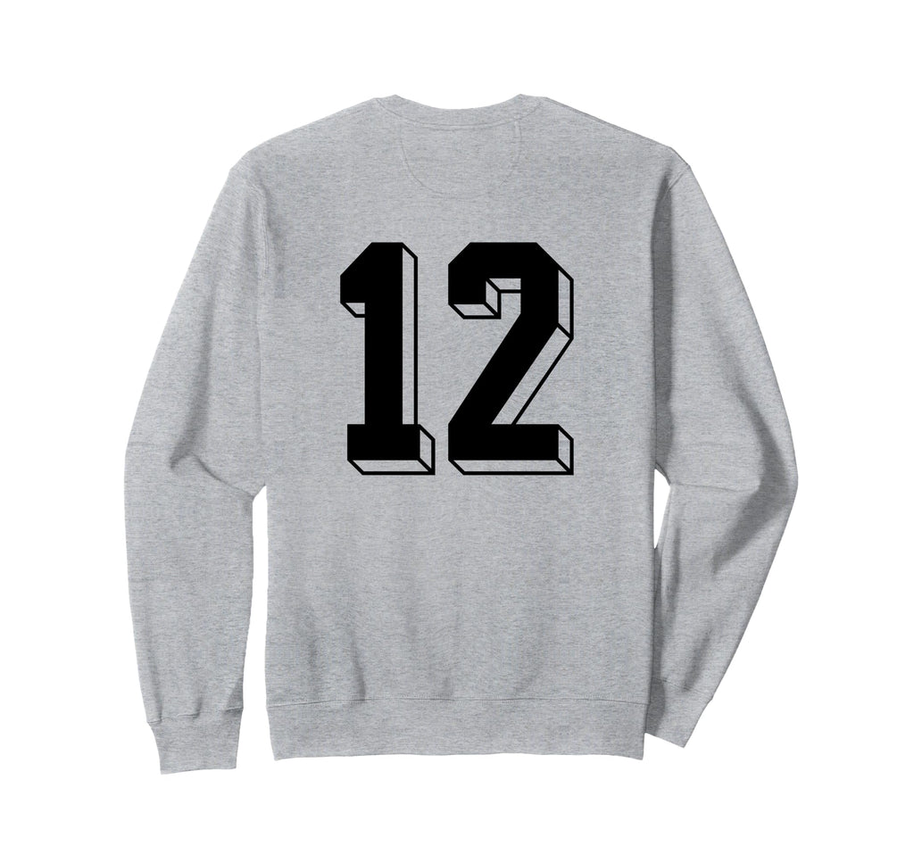 Number 12 Backside 80S 90S Team Sweatshirt - Fun Novelty Design Unisex - T-Shirt, Sweatshirt, Hoodie