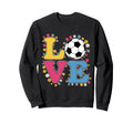 Colorful Love Soccer Floral Sweatshirt - Novelty Apparel for Adults - T-Shirt, Sweatshirt, Hoodie