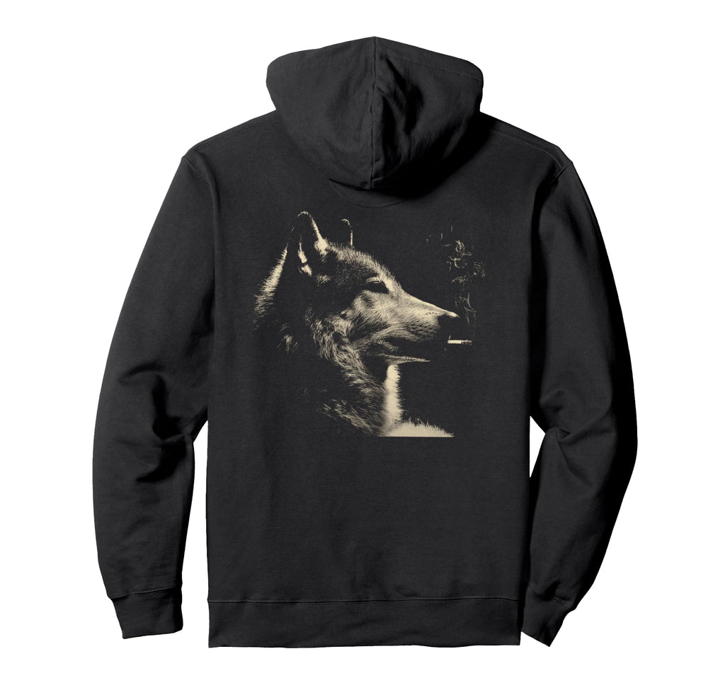 Wolf Smoking Cigarette Grunge Meme 90S Art Hoodie - Trendy Graphic Unisex - T-Shirt, Sweatshirt, Hoodie