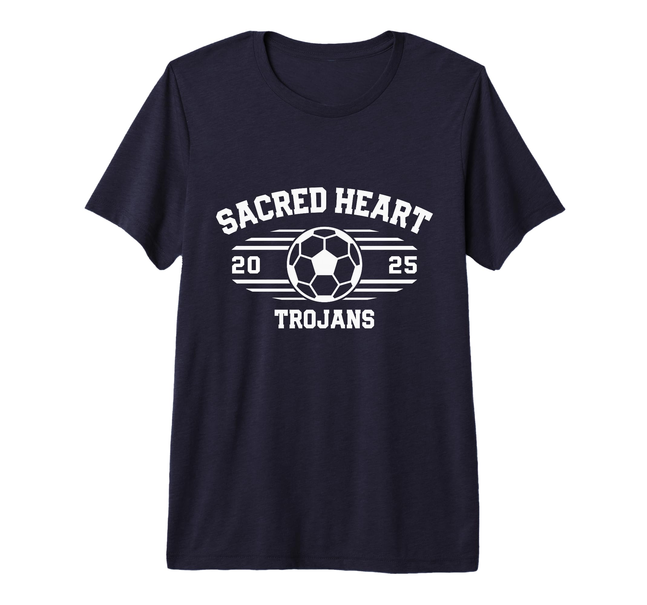 Sacred Heart Trojans Soccer Ball T-Shirt - Minimalist Print for Adults - T-Shirt, Sweatshirt, Hoodie