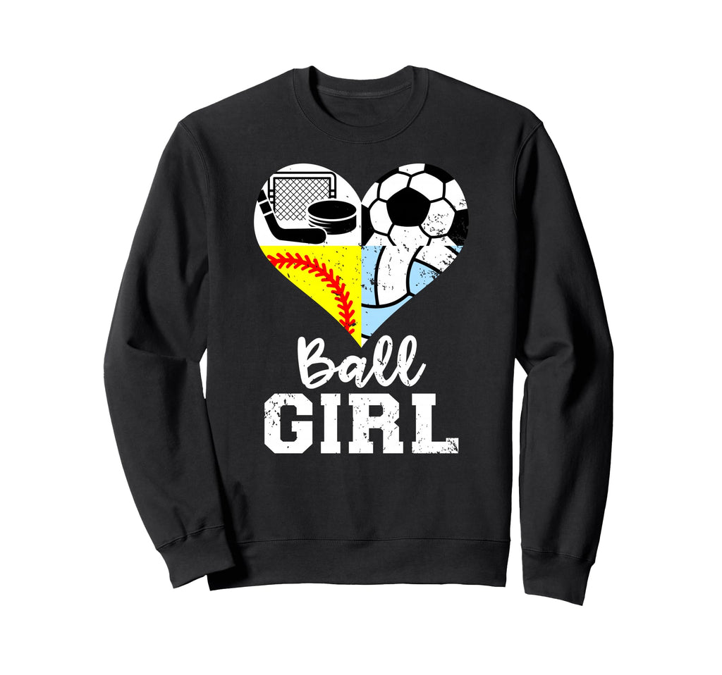 Ball Heart Soccer Softball Sweatshirt - Custom Art Print for Adults - T-Shirt, Sweatshirt, Hoodie
