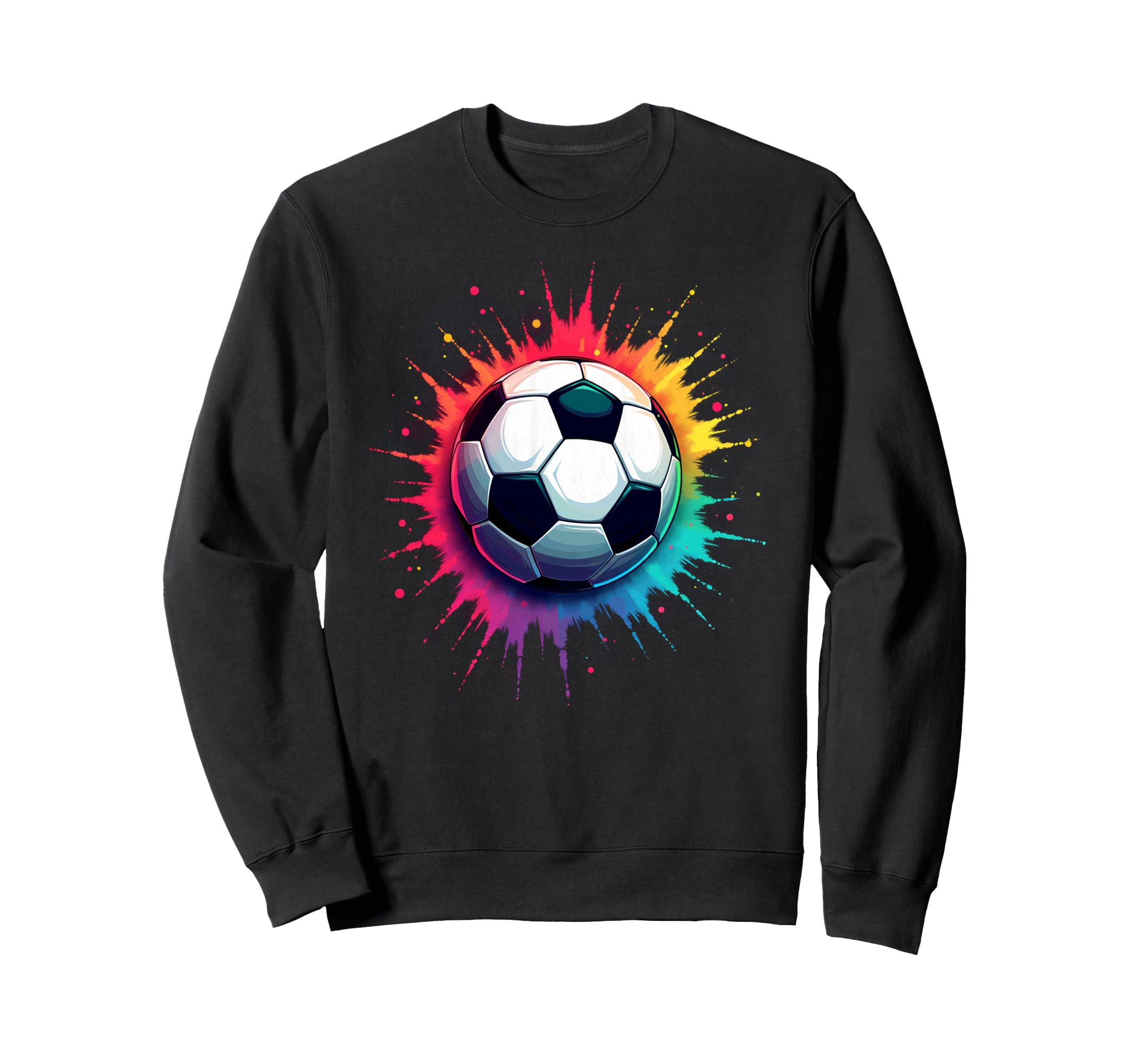 Colorful Tie Dye Soccer Ball Sweatshirt - Custom Art Print for Adults - T-Shirt, Sweatshirt, Hoodie